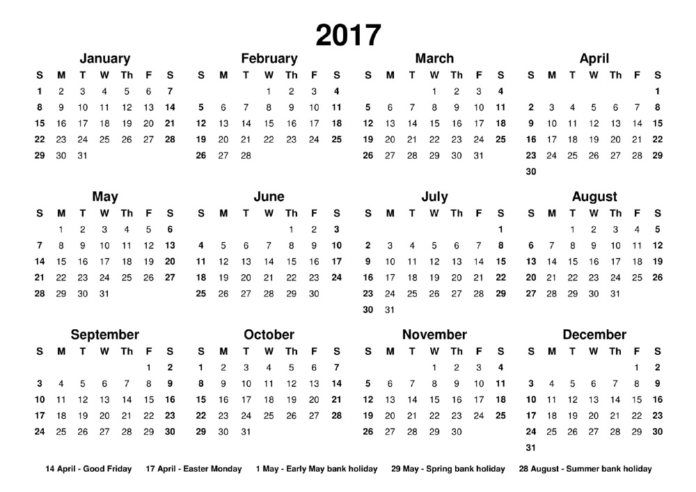 Printable 2017 Calendar, Printable - JanusCalendars.com